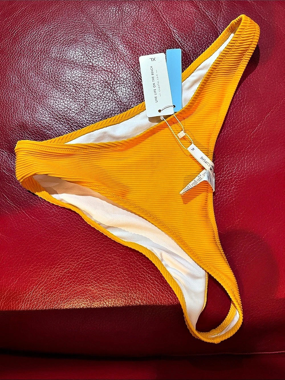 CUPSHE Ribbed Bikini Bottom in Orange XL NWT